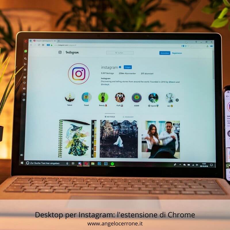 desktop per Instagram